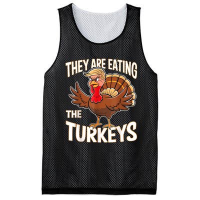 They Are Eating The Turkeys Funny Thanksgiving Mesh Reversible Basketball Jersey Tank