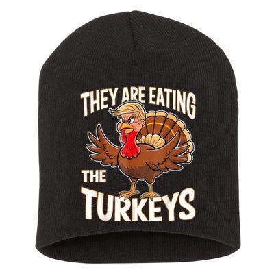 They Are Eating The Turkeys Funny Thanksgiving Short Acrylic Beanie