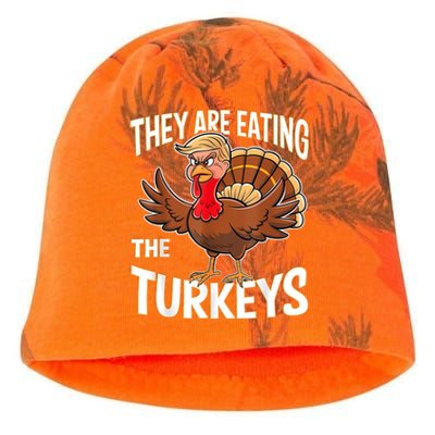 They Are Eating The Turkeys Funny Thanksgiving Kati - Camo Knit Beanie