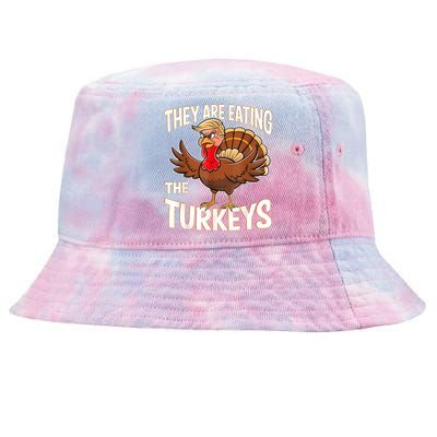 They Are Eating The Turkeys Funny Thanksgiving Tie-Dyed Bucket Hat