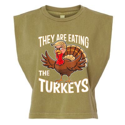 They Are Eating The Turkeys Funny Thanksgiving Garment-Dyed Women's Muscle Tee