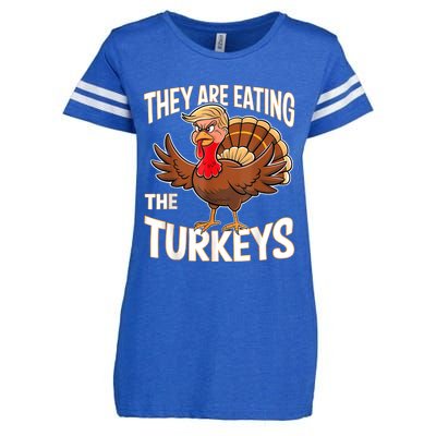 They Are Eating The Turkeys Funny Thanksgiving Enza Ladies Jersey Football T-Shirt