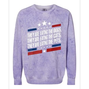 They Are Eating The Dogs The Cats The Pets Funny Trump Colorblast Crewneck Sweatshirt