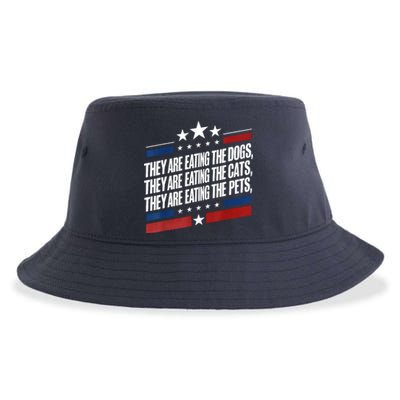 They Are Eating The Dogs The Cats The Pets Funny Trump Sustainable Bucket Hat