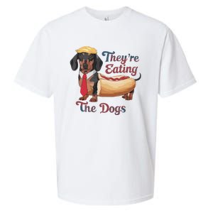 They Are Eating The Dogs Hotdog Donald Trump Sueded Cloud Jersey T-Shirt