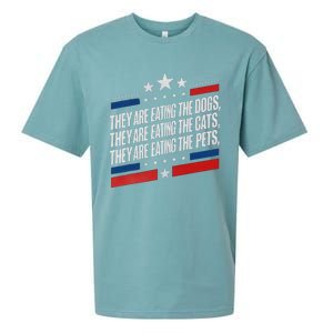 They Are Eating The Dogs The Cats The Pets Funny Trump Sueded Cloud Jersey T-Shirt