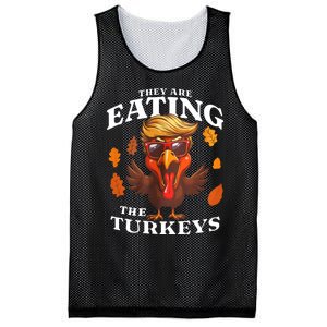 They Are Eating Turkey Funny Trump Thanksgiving Mesh Reversible Basketball Jersey Tank