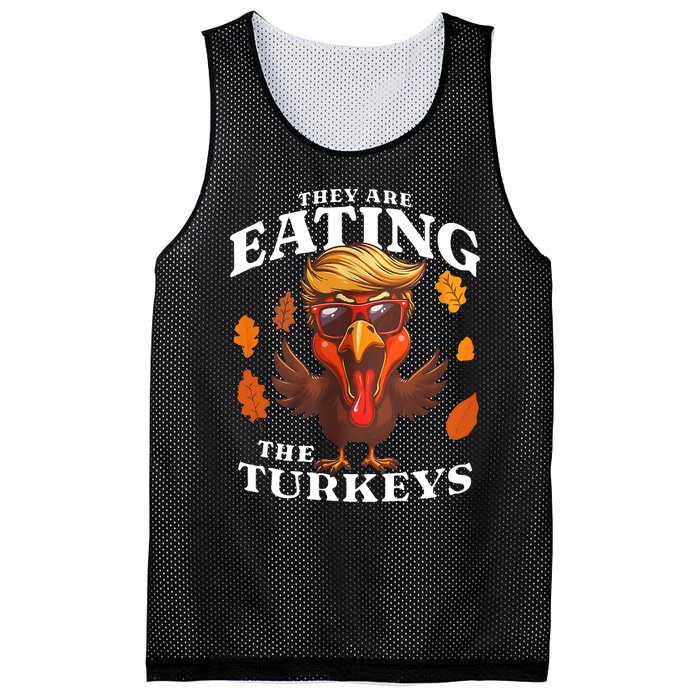 They Are Eating Turkey Funny Trump Thanksgiving Mesh Reversible Basketball Jersey Tank