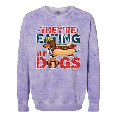 They Are Eating The Dogs Donald Trump Debate 2024 Colorblast Crewneck Sweatshirt