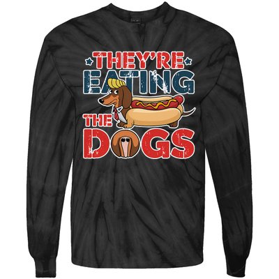 They Are Eating The Dogs Donald Trump Debate 2024 Tie-Dye Long Sleeve Shirt