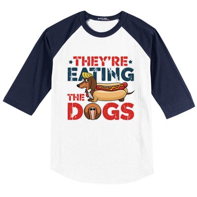 They Are Eating The Dogs Donald Trump Debate 2024 Baseball Sleeve Shirt