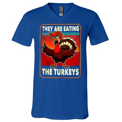 They Are Eating Turkey Funny Donald Trump V-Neck T-Shirt