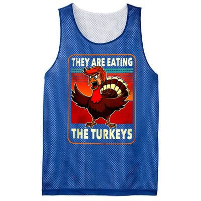 They Are Eating Turkey Funny Donald Trump Mesh Reversible Basketball Jersey Tank