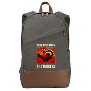 They Are Eating Turkey Funny Donald Trump Cotton Canvas Backpack