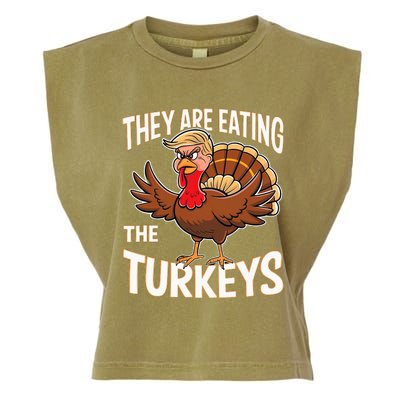 They Are Eating The Turkeys Thanksgiving Humor Garment-Dyed Women's Muscle Tee