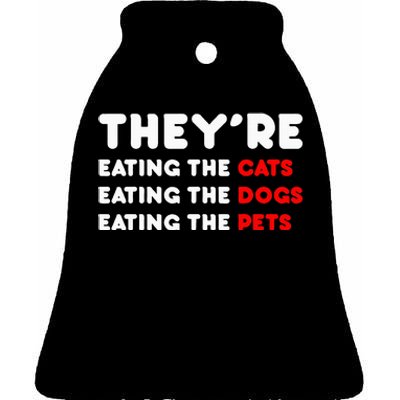 They Are Eating The Dogs Ceramic Bell Ornament