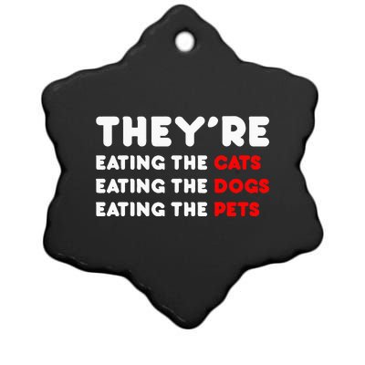 They Are Eating The Dogs Ceramic Star Ornament