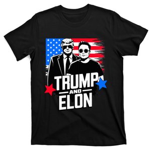 Trump And Elon 2024 Presidential Election American Flag T-Shirt