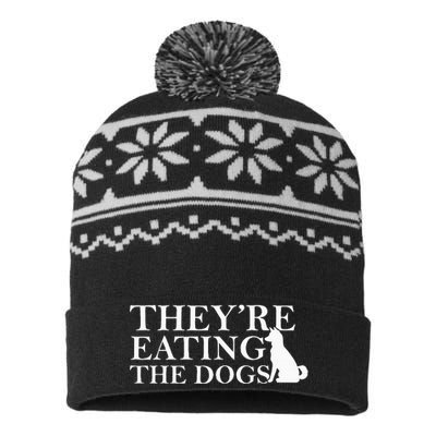 They Are Eating The Dogs They Are Eating The Pets Quote USA-Made Snowflake Beanie