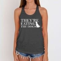 They Are Eating The Dogs They Are Eating The Pets Quote Women's Knotted Racerback Tank