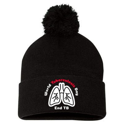 Tuberculosis Awareness End Tb Pom Pom 12in Knit Beanie