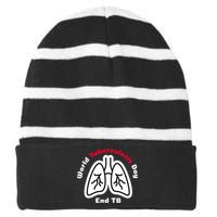 Tuberculosis Awareness End Tb Striped Beanie with Solid Band