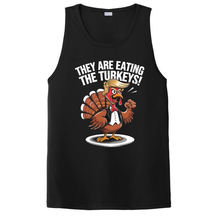 They Are Eating The Turkeys Funny Thanksgiving Turkey Trump PosiCharge Competitor Tank