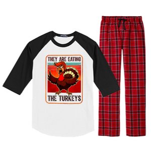 They Are Eating The Turkeys Funny Donald Trump Thanksgiving Raglan Sleeve Pajama Set