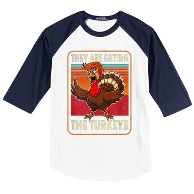 They Are Eating The Turkeys Thanksgiving Humor Baseball Sleeve Shirt