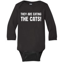 They Are Eating The Cats! Trump Harris Debate 2024 Baby Long Sleeve Bodysuit