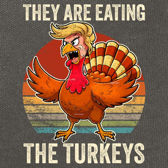They Are Eating The Turkeys Thanksgiving Funny Turkeys Cotton Canvas Backpack