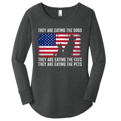 They Are Eating The Dogs The Cats The Pets Women's Perfect Tri Tunic Long Sleeve Shirt