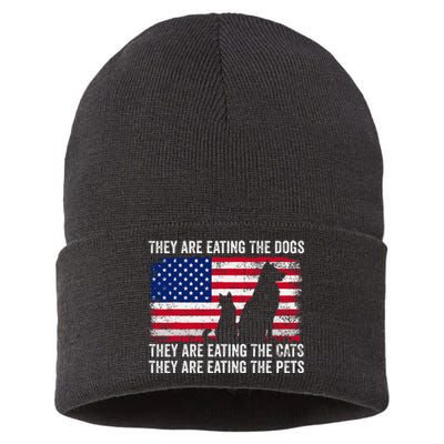 They Are Eating The Dogs The Cats The Pets Sustainable Knit Beanie