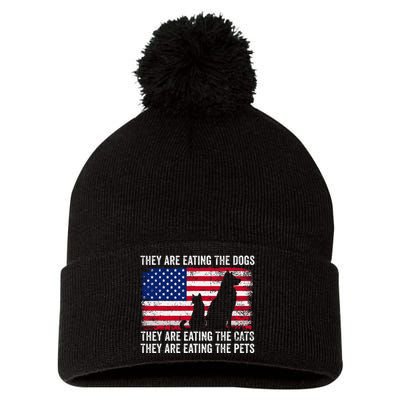 They Are Eating The Dogs The Cats The Pets Pom Pom 12in Knit Beanie