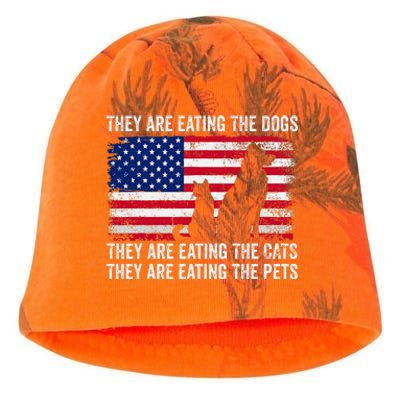 They Are Eating The Dogs The Cats The Pets Kati - Camo Knit Beanie