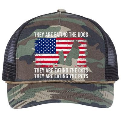 They Are Eating The Dogs The Cats The Pets Retro Rope Trucker Hat Cap