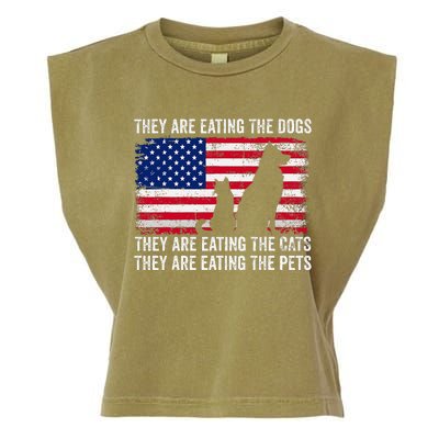 They Are Eating The Dogs The Cats The Pets Garment-Dyed Women's Muscle Tee