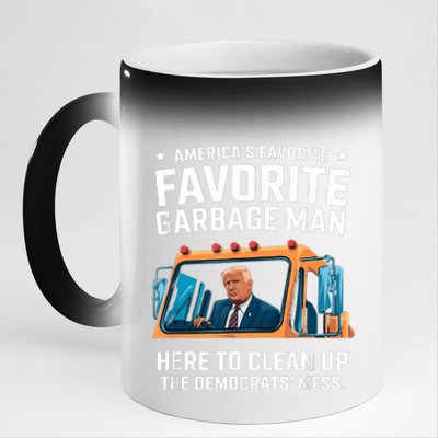 Trump AmericaS Favorite Garbage Man Trump In Trash Truck 11oz Black Color Changing Mug