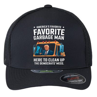 Trump AmericaS Favorite Garbage Man Trump In Trash Truck Flexfit Unipanel Trucker Cap