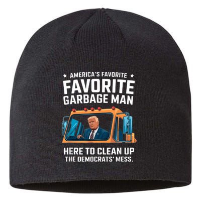 Trump AmericaS Favorite Garbage Man Trump In Trash Truck Sustainable Beanie