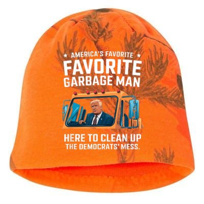 Trump AmericaS Favorite Garbage Man Trump In Trash Truck Kati - Camo Knit Beanie