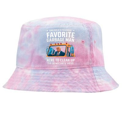 Trump AmericaS Favorite Garbage Man Trump In Trash Truck Tie-Dyed Bucket Hat