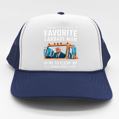 Trump AmericaS Favorite Garbage Man Trump In Trash Truck Trucker Hat