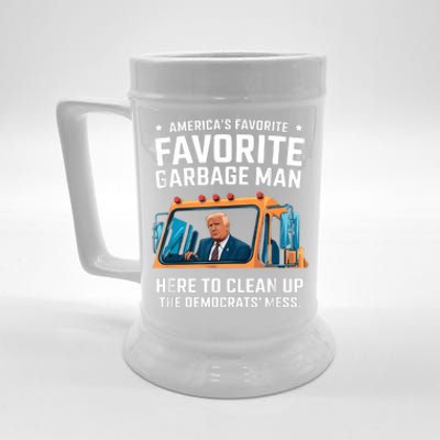 Trump AmericaS Favorite Garbage Man Trump In Trash Truck Beer Stein