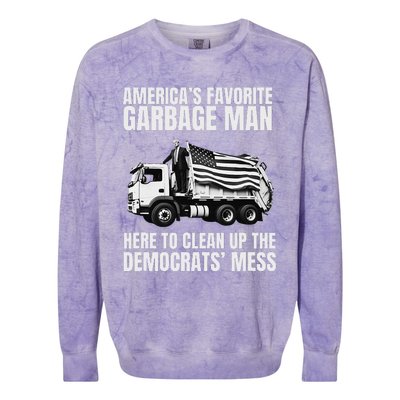 Trump AmericaS Favorite Garbage Man Trash Truck Photo Maga Gift Colorblast Crewneck Sweatshirt