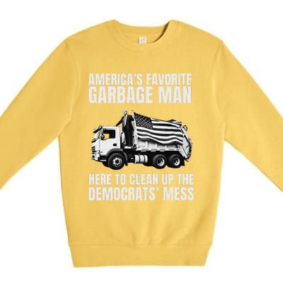 Trump AmericaS Favorite Garbage Man Trash Truck Photo Maga Gift Premium Crewneck Sweatshirt