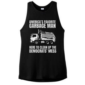 Trump AmericaS Favorite Garbage Man Trash Truck Photo Maga Gift Ladies PosiCharge Tri-Blend Wicking Tank