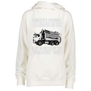 Trump AmericaS Favorite Garbage Man Trash Truck Photo Maga Gift Womens Funnel Neck Pullover Hood