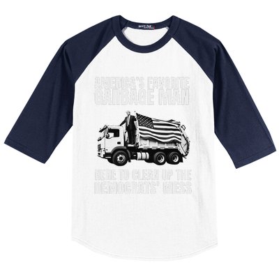 Trump AmericaS Favorite Garbage Man Trash Truck Photo Maga Gift Baseball Sleeve Shirt