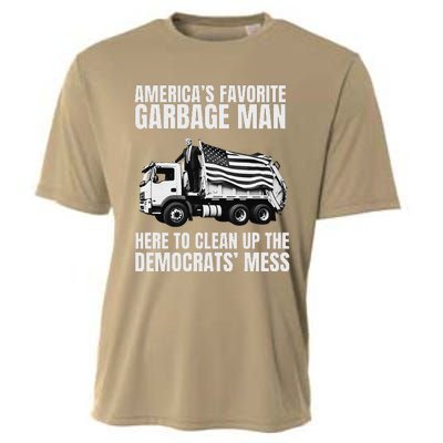 Trump AmericaS Favorite Garbage Man Trash Truck Photo Maga Gift Cooling Performance Crew T-Shirt